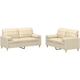  2-dijelni set sofa s jastucima krem od tkanine | shoptok.hr