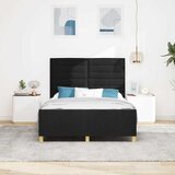  Krevetna konstrukcija s uzglavljem Crna 160 x 200 cm tkanina | shoptok.hr