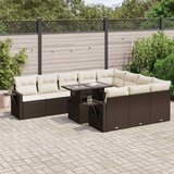  11-dijelni set vrtnih sofa od poliratana s jastucima smeđi | shoptok.hr