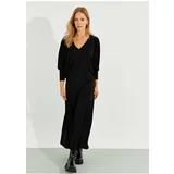 Cool & Sexy Women's Black Bat Sleeve Midi Dress