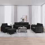 vidaXL 4-dijelni set sofa s jastucima crni baršunasti Cijene