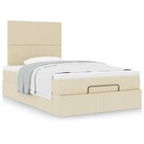  Otomanski okvir kreveta s madraca krem 120x190 cm od tkanine | shoptok.hr