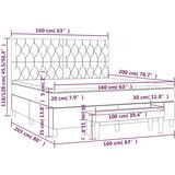  Box spring postelja z vzmetnico temno siva 160x200 cm blago, (20788842) | Shoptok.si