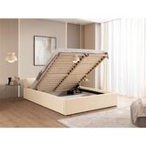 Ropez Krem tapecirani bračni krevet s prostorom za odlaganje s podnicom 180x200 cm Cille – | shoptok.hr