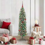 vidaXL Umetno vitko božično drevo med 150 LED Zelena in bela 150 cm | Shoptok.si