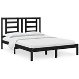 Maison Chic Posteljni okvir - Dvoposteljna postelja - Zakonska postelja črn iz trdne borovine 140x190 cm-J13981, (21774509) | Shoptok.si