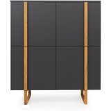 Tenzo Antracit siva komoda s hrastovim nogama Birka, 118 x 135 cm | shoptok.hr