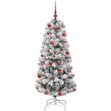  Umjetno božićno drvce s nogom Zelena i bijela 150 cm PVC | shoptok.hr