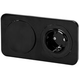 Aigostar jednopolni prekidač br. 5 i SCHUKO utičnica 230 V sa ramom, crna Cene