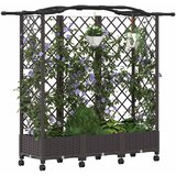  Povišeni krevet s mrežom i krovom Smeđa 163 x 40 x 129 cm PP | shoptok.hr