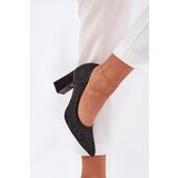 VINCEZA Embellished Mesh Pumps On A Heel Black 62211 | shoptok.hr