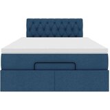  Otomanski okvir kreveta s madraca plavi 120x190 cm od tkanine | shoptok.hr
