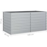 vidaXL Visoka greda 160x80x77 cm pocinkano jeklo srebrna | Shoptok.si