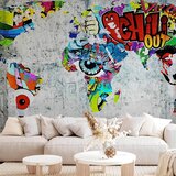 Artgeist Foto tapeta - Map - Graffiti 150x105 Standard Slike