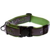 Rogz special agent bone klasična ogrlica za pse, 40mm, xxl, zelena Cene