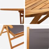 vidaXL 7-dijelni vrtni set za blagovanje antracitno drvo akacije | shoptok.hr