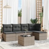 Maison Chic Seti vrtnega pohištva - Vrtna garnitura - Vrtni pohištvo set 6-delna z blazinami siv poli ratan, (21804963) | Shoptok.si