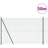 vidaXL zavarena žičana ograda s 13 stubova s proširenim rubom Zelena 1.4x50 m Čelik | shoptok.hr
