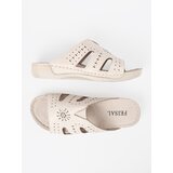 Shelvt Comfortable light beige flip-flops on a low wedge | shoptok.hr
