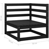  Vrtna sedežna garnitura 10-delna črna trdna borovina, (20970593) | Shoptok.si