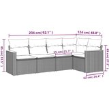 5-dijelni vrtni set sofa s jastucima bež od poliratana | shoptok.hr