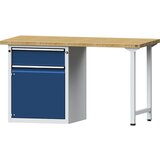 ANKE Delovna miza, izvedba z ogrodjem, 1 predal 180 mm, 1 vrata 540 mm, širina 1500 mm, masivna bukovina | Shoptok.si