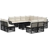  Sjedeća garnitura za vrt 12 kom. Crna i krem-bijela poliratan 100 x 55 x 73 cm | shoptok.hr