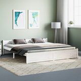 Maison Chic Posteljni okvir - Dvoposteljna postelja - Zakonska postelja bel iz trdnega lesa 180x200 cm-J3108, (21763054) | Shoptok.si