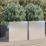 Furnova Cvetlično korito 2 kosa srebrno 49x47x46 cm nerjaveče jeklo, (21922140) | Shoptok.si