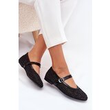 Boto Embellished Women's Ballerinas With Strap And Buckle Black Avirae | ePonuda.com