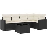 vidaXL 6-dijelni set vrtnih sofa s jastucima crni od poliratana | shoptok.hr