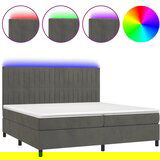 The Living Store Box spring postelja z vzmetnico LED temno siva 200x200 cm žamet - Box Spring Postelja, (21489685) | Shoptok.si