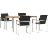 vidaXL 5-dijelni vrtni blagovaonski set od masivnog bagremovog drva, vanjski blagovaonski stol 150x90x75 cm od masivnog bagremovog drva Cijene