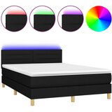 The Living Store Box spring postelja z vzmetnico LED črna 140x200 cm blago - Box Spring Postelja, (21520766) | Shoptok.si