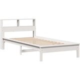 vidaXL Krevet s regalom za knjige bez madraca bijeli 90x200cm borovina | shoptok.hr