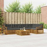  Set vanjskih sofa 6 kom. Prirodna i antracit Cijene