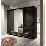 Arkos meble Garderobna omara z drsnimi vrati Sevilla LED 250 - črna