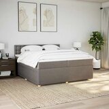  Krevet s oprugama i madracem smeđesivi 200x200 cm od tkanine | shoptok.hr