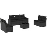 Maison Chic Seti vrtnega pohištva - Vrtna garnitura - Vrtni pohištvo set 8-delna z blazinami črn poli ratan, (21800451) | Shoptok.si