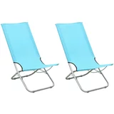 vidaXL Zložljivi stoli za na plažo 2 kosa turkizno blago, (20964154)