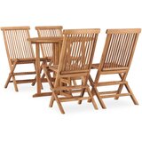 The Living Store Zložljiva vrtna jedilna garnitura 5-delna iz trdne tikovine - Zunanja Jedilna Garnitura, (21463662) Cene