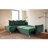 Miuform Zelena sklopiva kutna garnitura od samta (s lijevim kutom) Lazy Lukka – | shoptok.hr