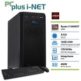 PCPLUS i-net Ryzen 5 5600GT 16GB 1TB SSD tipkovnica miška namizni računalnik | Shoptok.si
