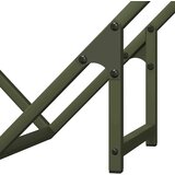 stojalo za drva z lesenim vrhom olivno zelene 50x25x50 cm | Shoptok.si