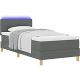 vidaXL Postelja z vzmetnico z vzmetnico Temno siva 90 x 190 cm blago | Shoptok.si