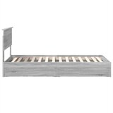 Krevet s od storage Siva Sonoma 75 x 190 cm Konstruirano drvo | shoptok.hr