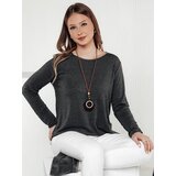 DStreet Bluzka damska one size LUCERIA z wisiorkiem grafitowa | Shoptok.si