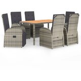  7-dijelni vrtni blagovaonski set sivi od poliratana | shoptok.hr
