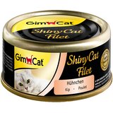  Varčno pakiranje GimCat ShinyCat File pločevinka 24 x 70 g - Piščanec | shoptok.hr