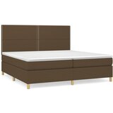 vidaXL Box spring postelja z vzmetnico temno rjav 200x200 cm blago, (20726375) Cene